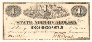 The State of North Carolina - Civil War dated Obsolete Banknote - Currency